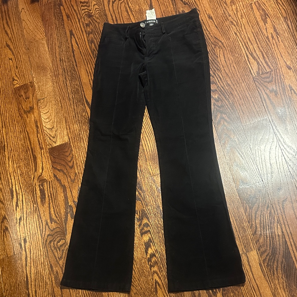 Bebe Black Flare Corduroy Pants